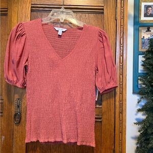 Nine West Terracotta Textured Top
